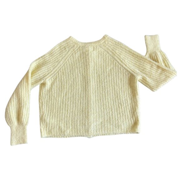 Soft Butter Yellow Knit Cardigan Sweater Button Front Size Medium - Picture 3 of 7